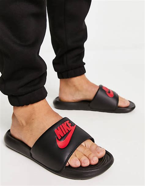 nike slides black and red fake test|how to identify nikes.